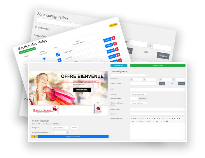 Interface de contrôle des totems